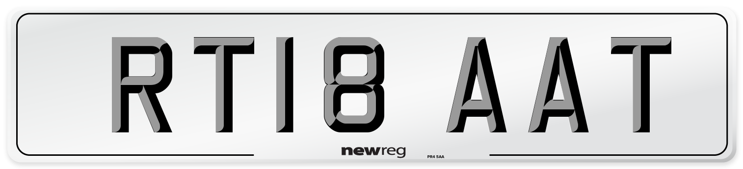 RT18 AAT Number Plate from New Reg